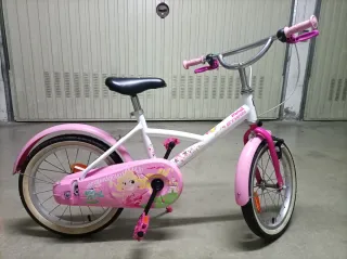 Bicicleta infantil 16 rosa y blanca
