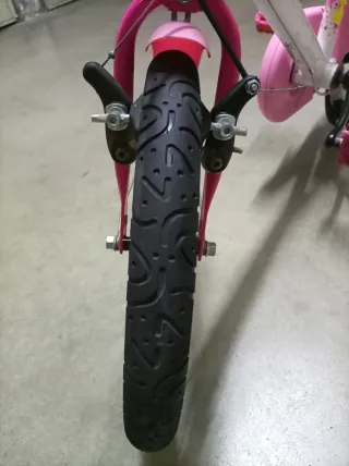 Bicicleta infantil 16 rosa y blanca