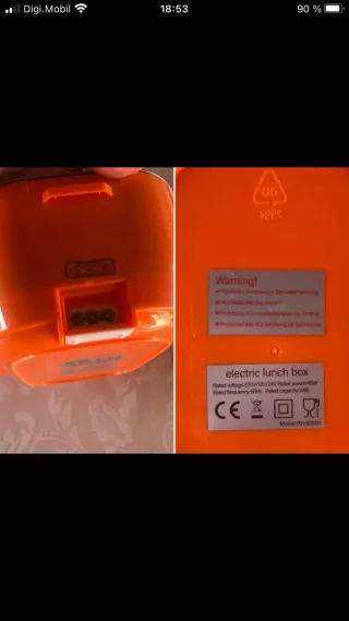 Calentador comida para coche eléctrico naranja