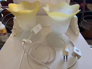 Coppia abat jour in vetro