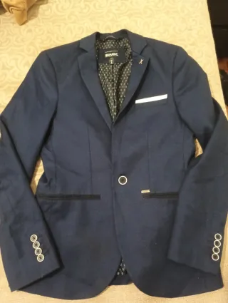 Traje de novio SMK azul talla S