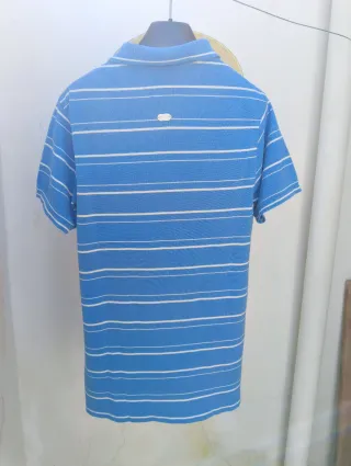 Polo Tommy Hilfiger a righe blu e bianche taglia M