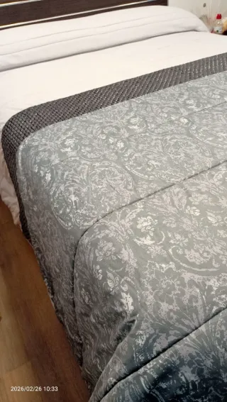 Edredón 150cm Gris y Blanco