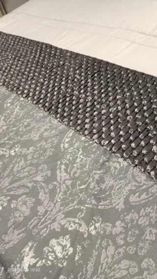 Edredón 150cm Gris y Blanco