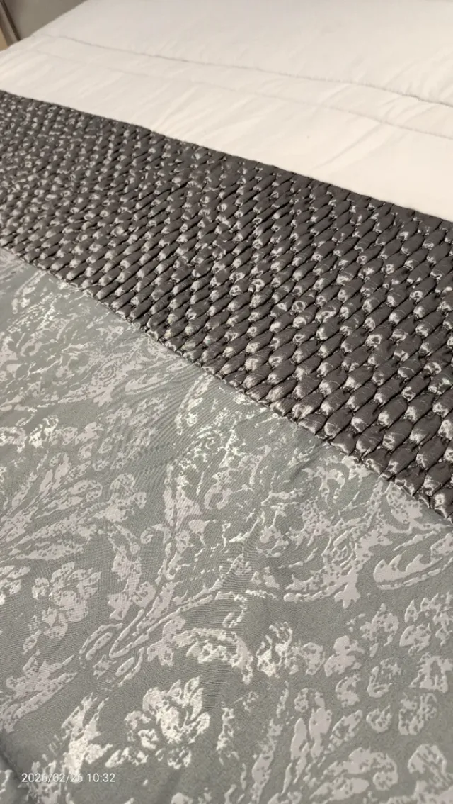 Edredón 150cm Gris y Blanco