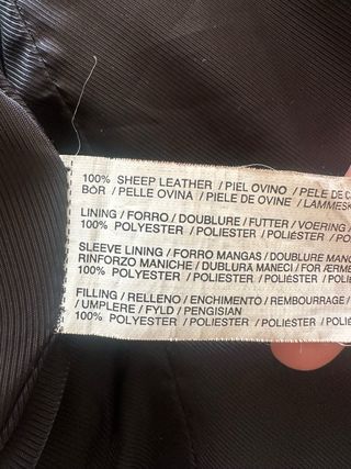 Chaqueta Biker Cuero Negra Talla M