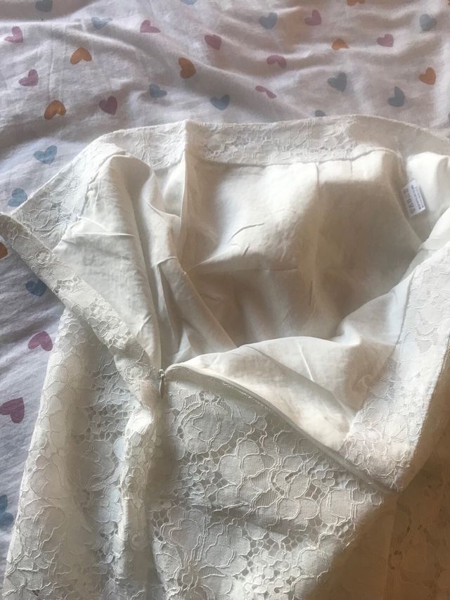 Pantalón de encaje blanco Talla M