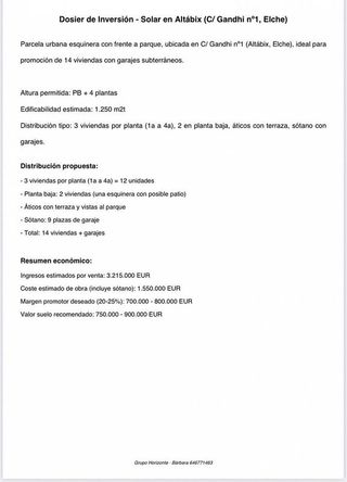 Terreno en venta en Altabix en Elche