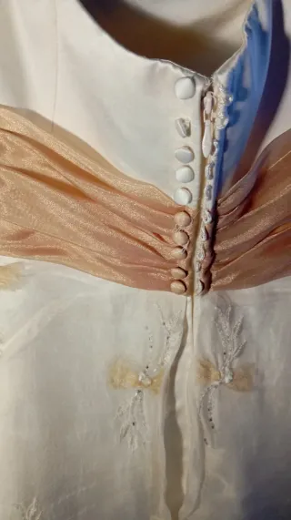 Vestido de Novia beige y Dorado