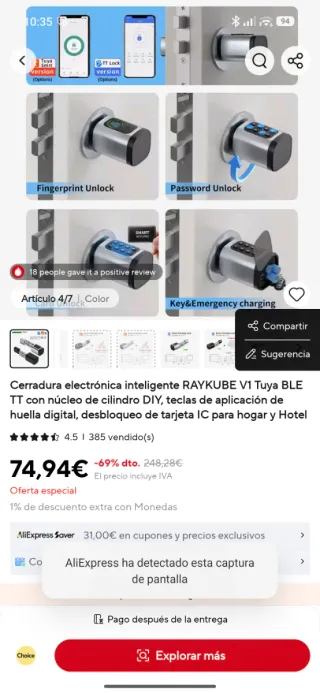 Cerradura Inteligente Tuya