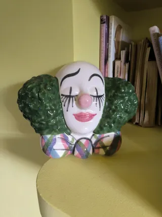 Adorno de pared payaso cerámica
