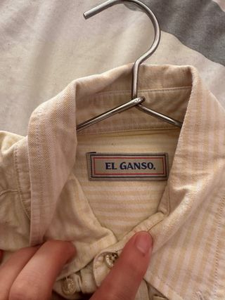 Camisa El Ganso Beige Rayas Finas