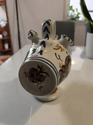 Botijo de cerámica tipo barril de 22 cm