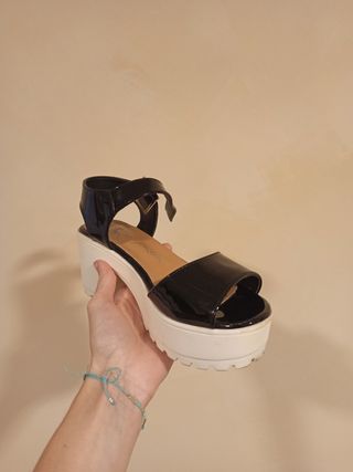 Sandalias plataforma negras talla 37
