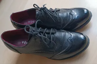 Zapatos negros charol mujer tacón