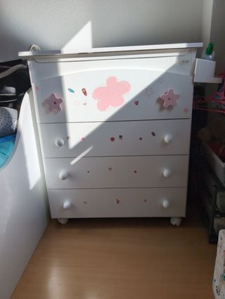 Mueble cambiador infantil blanco