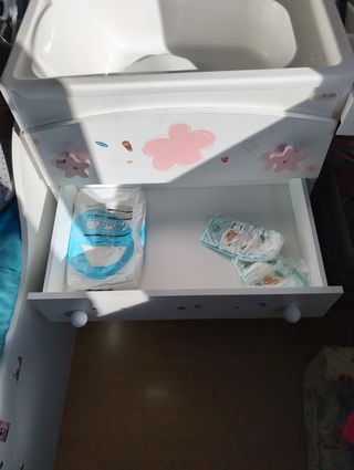 Mueble cambiador infantil blanco