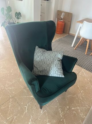 Poltrona verde in velluto