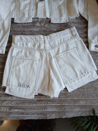 Conjunto vaquero blanco chaqueta y short