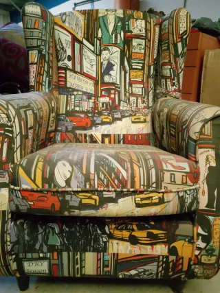 Sillón butaca tapizado vintage único