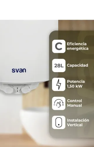 Termo Eléctrico Svan 30L Eficiencia Energética C