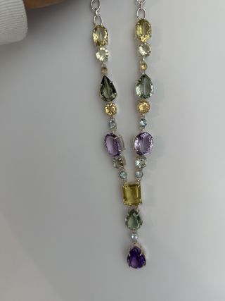 Collar Plata Piedras Naturales Morado
