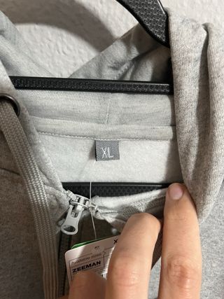 Sudadera Gris con Cremallera y Capucha