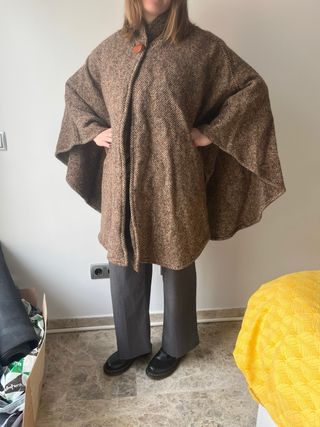 Capa vintage marrón multicolor