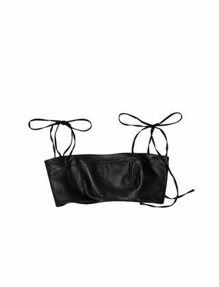 Conjunto efecto cuero Stradivarius Top y Pantalón