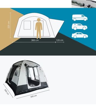 Tienda avance furgoneta camping Skandika