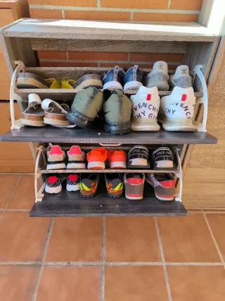 Zapatero 2 cajones madera