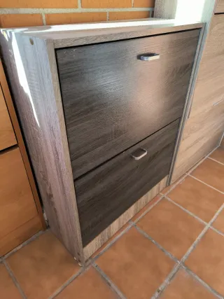 Zapatero 2 cajones madera