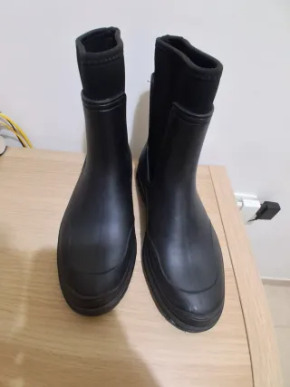 Stivali pioggia neri con elastico laterale uomo 40