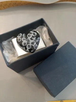 Portatovaglioli Cuore Vetro Murano e Metallo