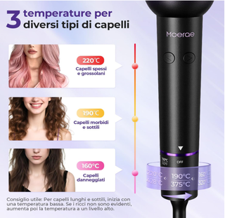 Arricciacapelli Automatico Moerae Viola/Nero