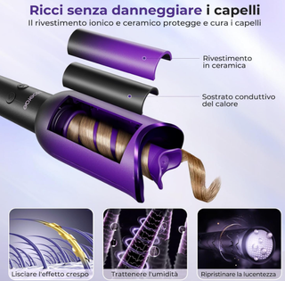 Arricciacapelli Automatico Moerae Viola/Nero