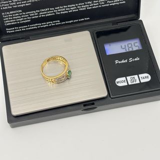 Anillo Oro 18kt con Esmeralda y Diamantes