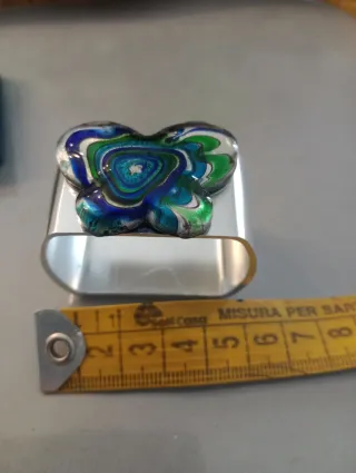 Portatovagliolo Murano Farfalla Vetro e Metallo