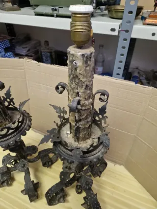 Pareja Lámparas Forja Vintage