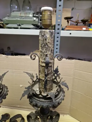 Pareja Lámparas Forja Vintage