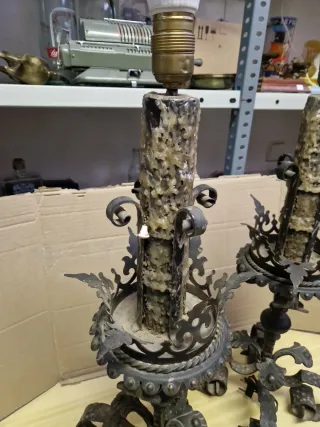 Pareja Lámparas Forja Vintage