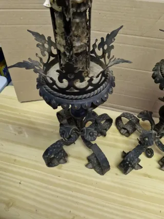 Pareja Lámparas Forja Vintage