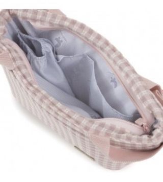 Bolso organizador Cambrass vichy rosa y blanco