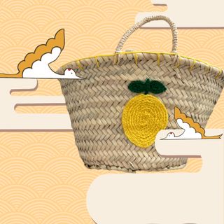 Bolso de paja casual con limón