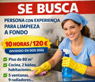 Se busca chica responsable , con mucha experiencia