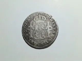 2 Reales Plata Potosí 1786. Carlos III