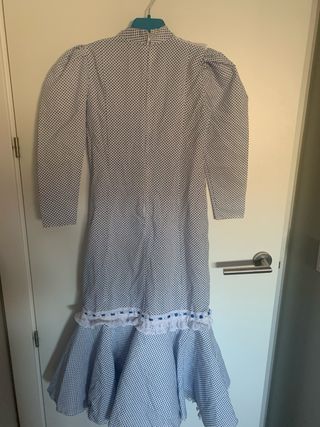 Traje Chulapa Niña Azul y Blanco Talla 8 años