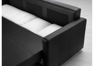 Sofá Cama 3 Plazas Negro Piel Sintética