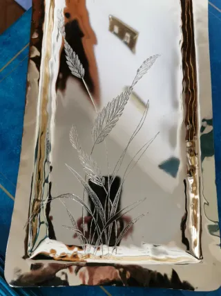 Vassoio rettangolare ottonato 41x23