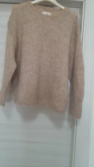 Maglia girocollo lana alpaca beige
